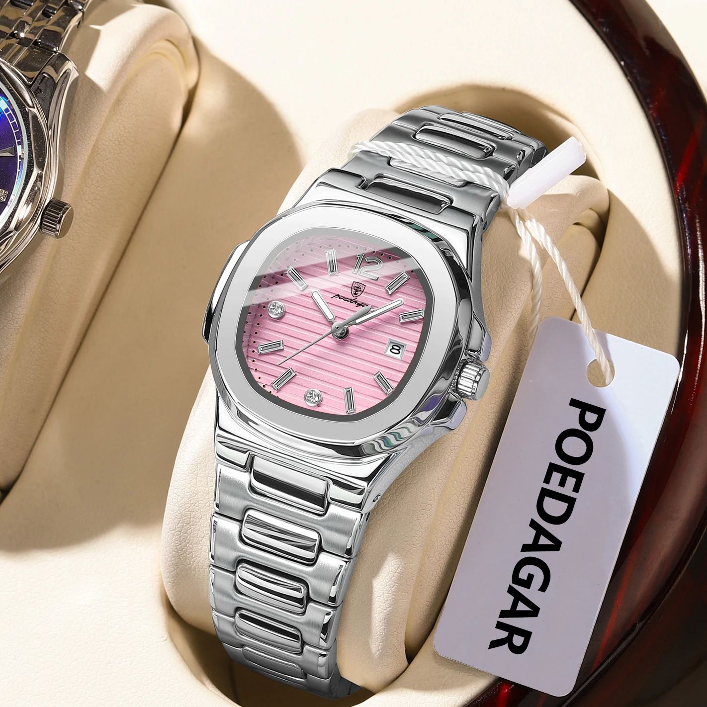 Ladies Luxury Watch - POEDAGAR carré mode femme montre-bracelet lumineux