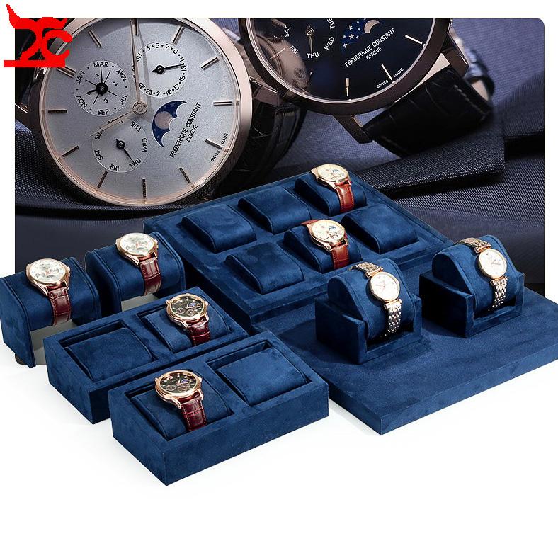Luxury Watch Store - Présentoir de montres en tissu bleu