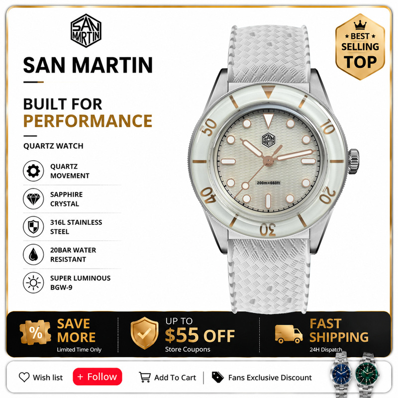 Guilloché Dial Watch - Montre à quartz pour femme San